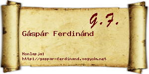 Gáspár Ferdinánd névjegykártya