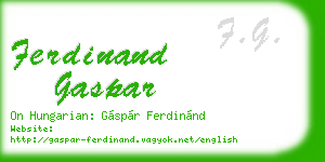 ferdinand gaspar business card