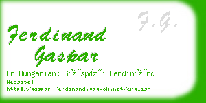 ferdinand gaspar business card